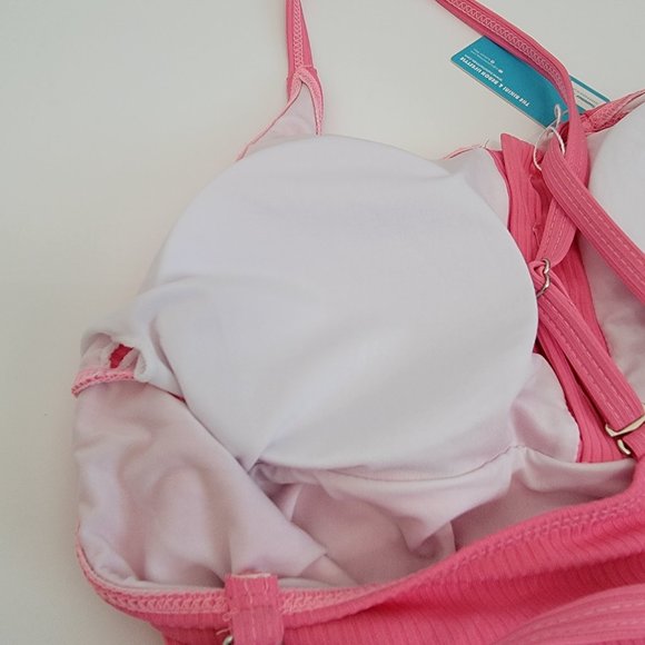 Summer Mae Maternity Swimsuit One Piece Bathing Suit Button Neck Cross Back NWT - Picture 10 of 13